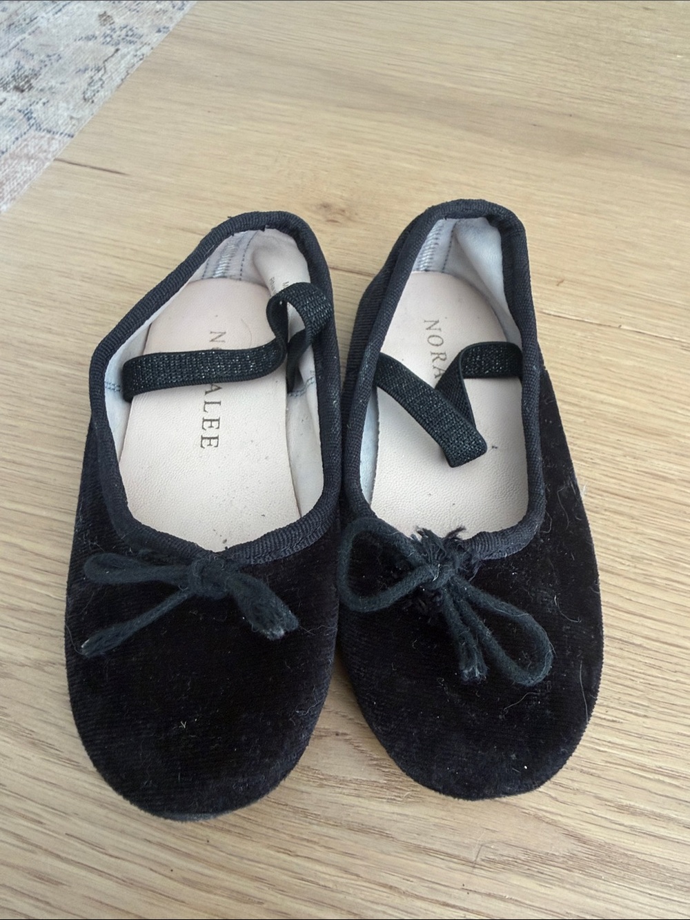 Kids' Black Velvet Ballet Flats by Noralee.